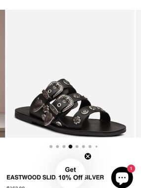 Sol Sana Eastwood Black Slide Sandals with Silver Studs